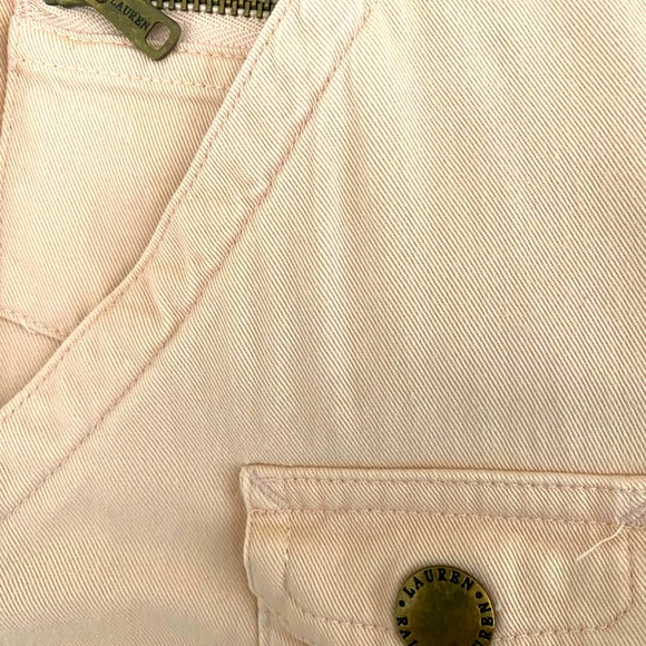 Lauren Ralph Lauren Pants 8 Pink Cargo Cotton Capris High Rise Cropped - Picture 4 of 8